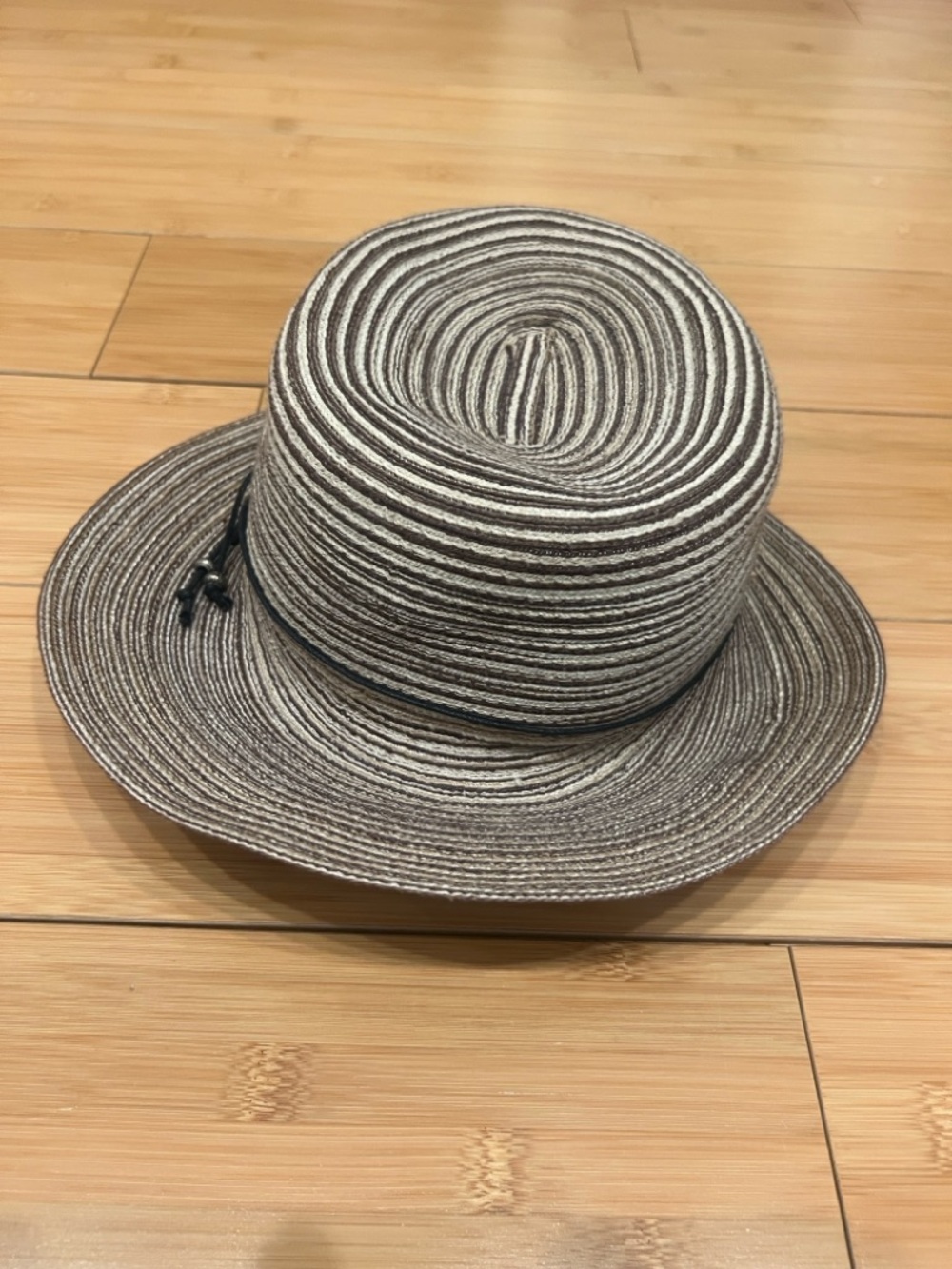 miami Brown & Cream Striped Men’s Straw Trilby Hat